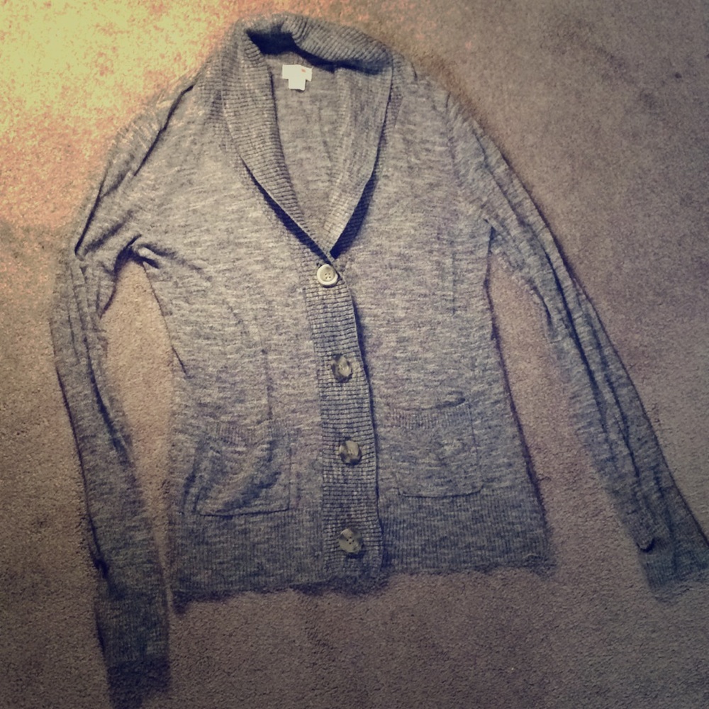 Shawl neck cardigan sweater